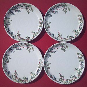 Pottery Barn Christmas in the Country Dinner Plates 10.75 “ Set of 4 New